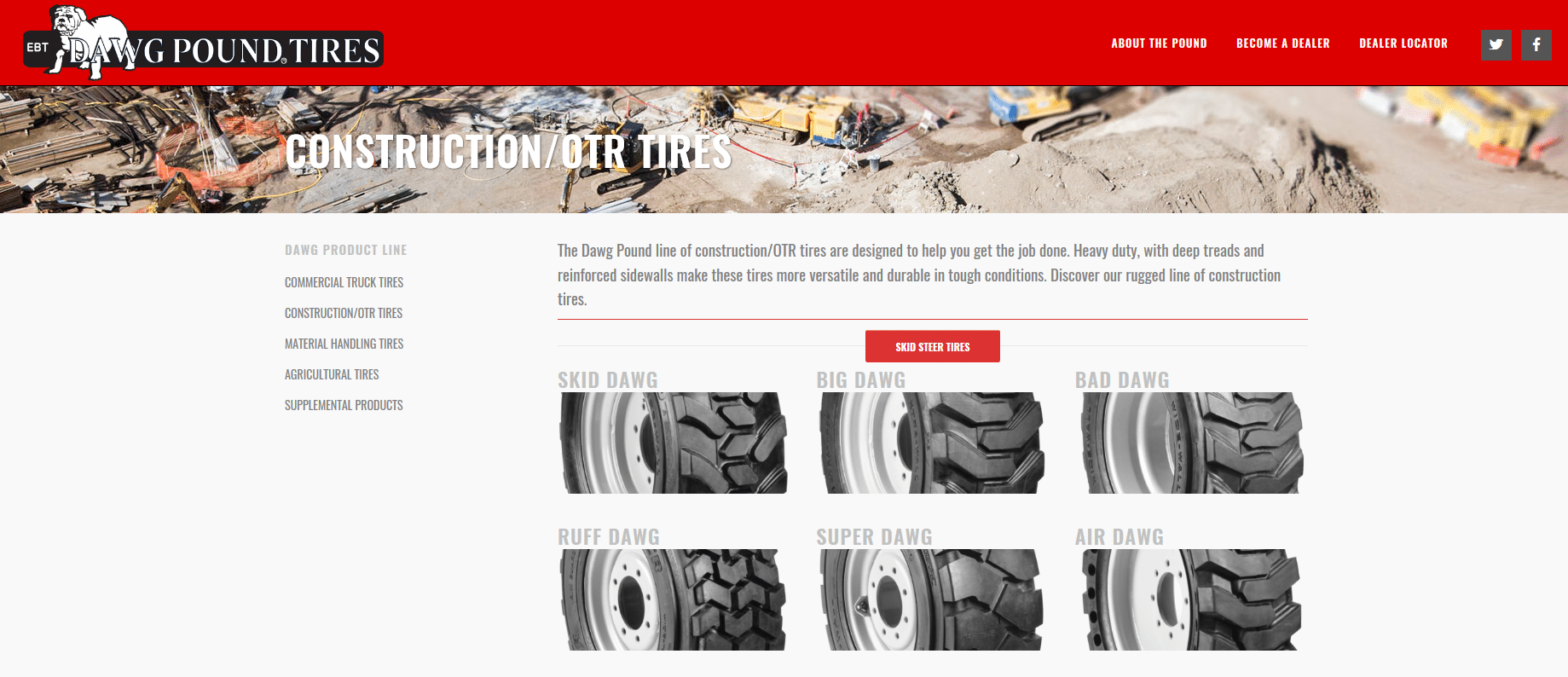 Screenshot of Dawg Pound Tires store